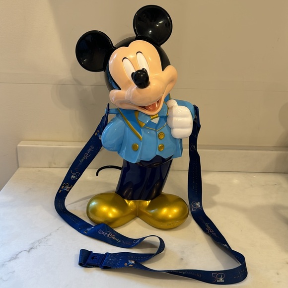 Disney World 50th Anniversary Mickey Mouse Popcorn Bucket Minnie Sipper Set - Picture 3 of 17